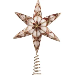 Baumspitze Stern Mit Roten Ornamenten