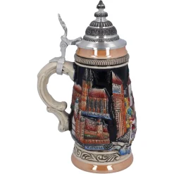 Bierkrug Mit Zinndeckel 