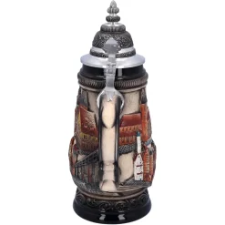 Bierkrug Mit Zinndeckel 