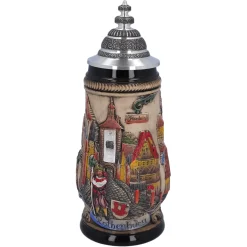 Bierkrug Mit Zinndeckel "Rothenburg", Natur, 0,5L