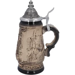 Bierkrug Mit Zinndeckel 