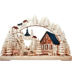 3-D Schwibbögen "Holzfallerhaus", 115V Mit Usb A-Anschluss