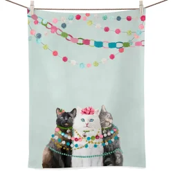 Geschirrtuch Festliche Katzen