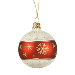 Glaskugel Frosty Mit Schneeflocken, 6Cm