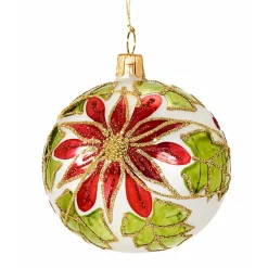 Glaskugel Weihnachtsstern, 7 Cm