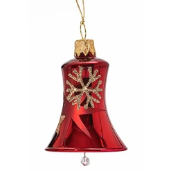 Glocke Rot Mit Goldenen Sternen Und Flocken