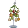 Gruner Glasbaum Mit Bunten Kugeln, 23Cm