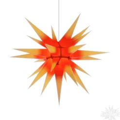 Herrnhuter Papierstern, Rot/Gelb, 70Cm