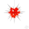 Herrnhuter Papierstern, Rot/Weis, 60Cm