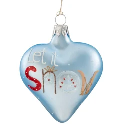 Herz Hellblau "Let It Snow", 7 Cm