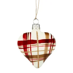 Herz Mit Karomuster Weis Matt