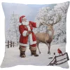 Kissenhulle "Weihnachtsmann Mit Hirsch"