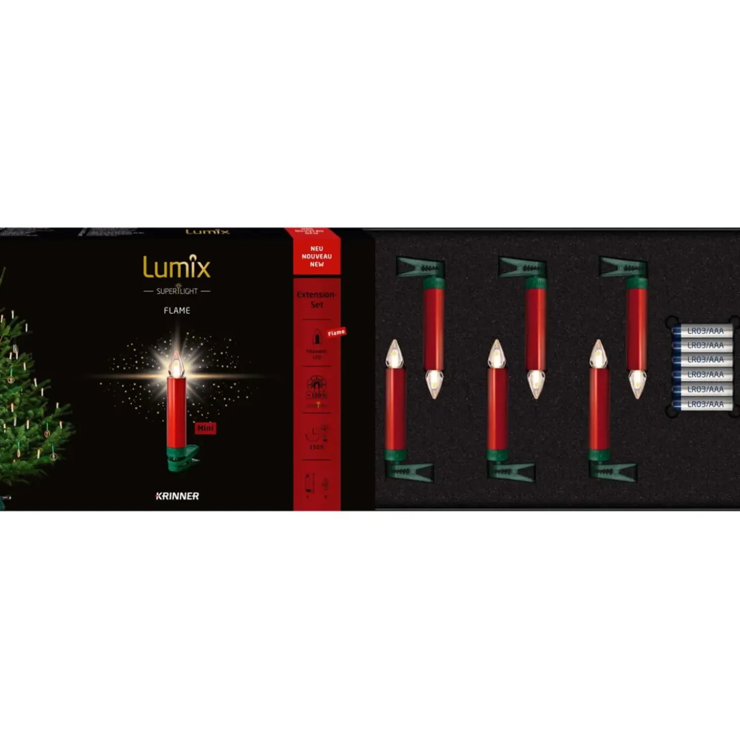 Lumix Superlight Flame 6 Mini Kerzen Erweiterungsset In Rot