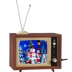 Nostalgiefernseher "Winterszene Mit Schneemannern", Gros