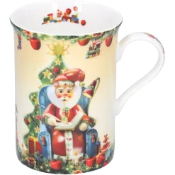 Porzellan-Tasse "Weihnachtsmann Im Sessel"
