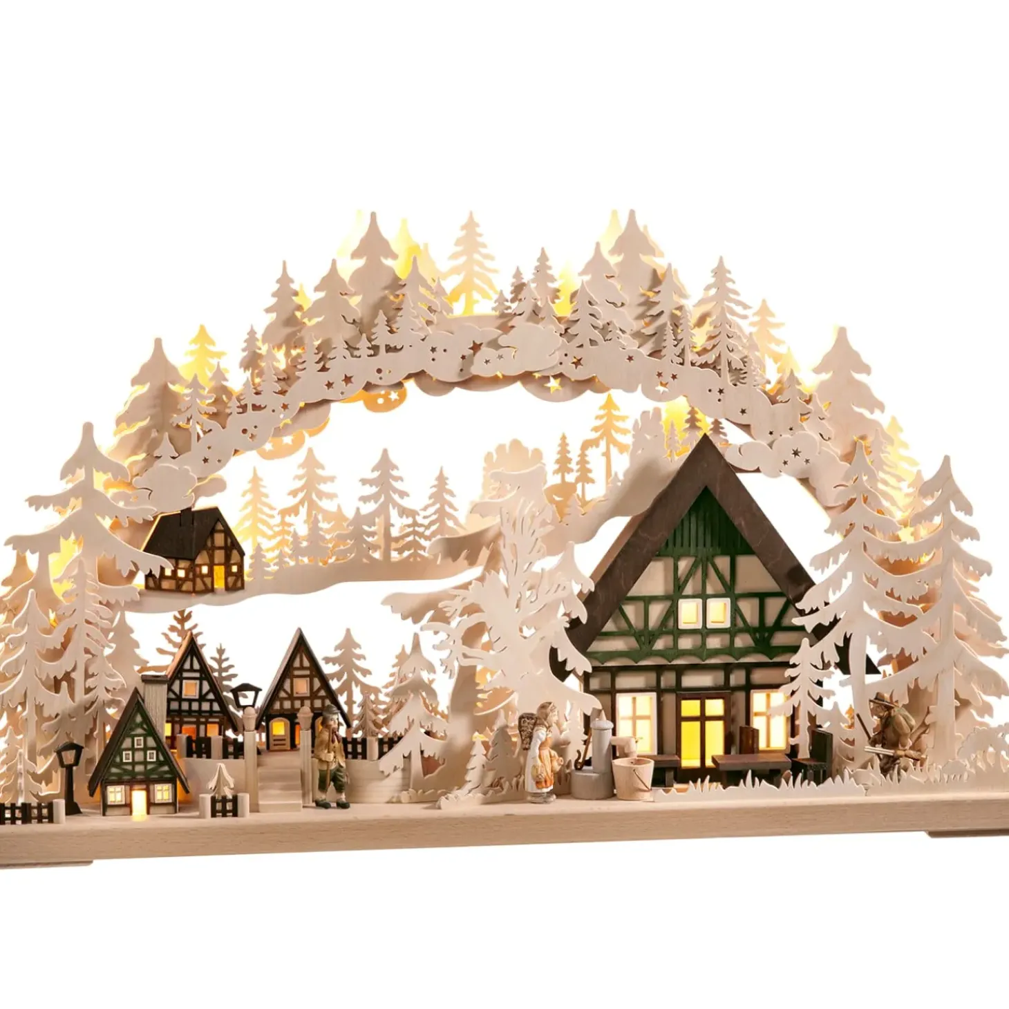 Schwibbögen "Fachwerkdorf" 230V Mit Usb A-Anschluss