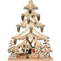 Schwibbögen "Tanne Waldhaus", 230V Mit Usb A-Anschluss