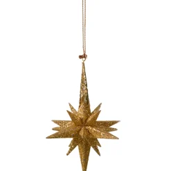 Stern Mit Glimmer, Gold, 10,5Cm