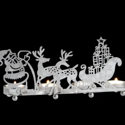 Teelichthalter "Rentierschlitten", Silber