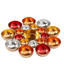 Teelichthalter Rotgold, Rund