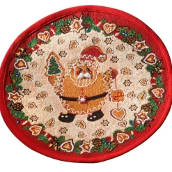 Tischdecke "Lebkuchenzeit Mit Weihnachtsmann" R 32 Cm