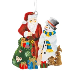 Weihnachtsmann Mit Schneemann