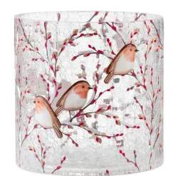Windlicht "Rotkehlchenfamilie", 15 Cm